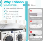 Kaboon Washer Dryer Countertop 58" x 28" Extra Large Version, Melamine Countertop with 3.5" Edge Rails, Laundry Room Organization, Black