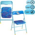 Sega Sonic The Hedgehog Kids Table and Chair Set, 3-Piece Square Table with 2 Folding Chairs for Playroom & Activities