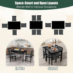 NAFORT Kitchen Table Set for 4, Mid-Century Modern Dining Table and Chairs Set of 4, Farmhouse Dinner Set w/ 4 Upholstered Chairs, Rubber Wood Dinette Set for Kitchen& Dining Room, Restaurant