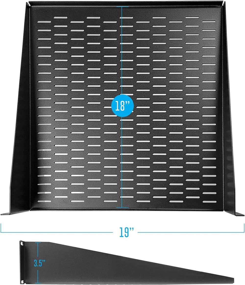 AxcessAbles 2U Vented Rack Shelf - 2 Pack | Rack Trays for 19 Inch Equipment ...