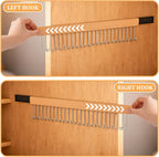Yookeer 2 Pack Belt Organizer Pull out for Closet Belt Hanger Wall Mounted 16.1 Inch Valet Rods Ties Racks Extending with 12 Metal Hooks for Hanging Tank Tops Scarf Bras Key Storage Hanger Accessories