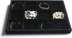 Frebeauty Stackable Velvet Jewelry Organizer Trays for Drawers Inserts Jewelry Storage Tray Display Case Stud Earrings Bracelets Necklace Rings Accessories Trays for Women Girl(Set of 4)(Black).