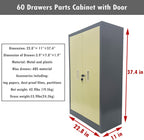INTSUPERMAI Parts Cabinet Tools Storage Cabinet 60 Drawer Plastic Parts Organizer Plastic Storage Drawers 2 Dividers 5 Baffle