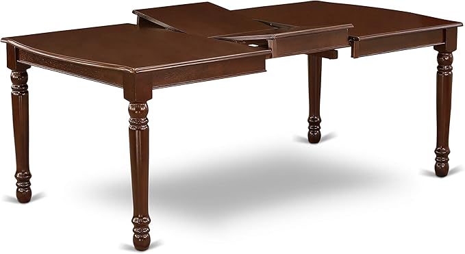 East West Furniture DOCL5-MAH-C 5 Piece Modern Dining Table Set Includes a Rectangle Wooden Table with Butterfly Leaf and 4 Linen Fabric Dining Room Chairs, 42x78 Inch, Mahogany
