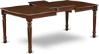 East West Furniture DODA7-MAH-C 7 Piece Modern Dining Table Set Consist of a Rectangle Wooden Table with Butterfly Leaf and 6 Linen Fabric Dining Room Chairs, 42x78 Inch, Mahogany