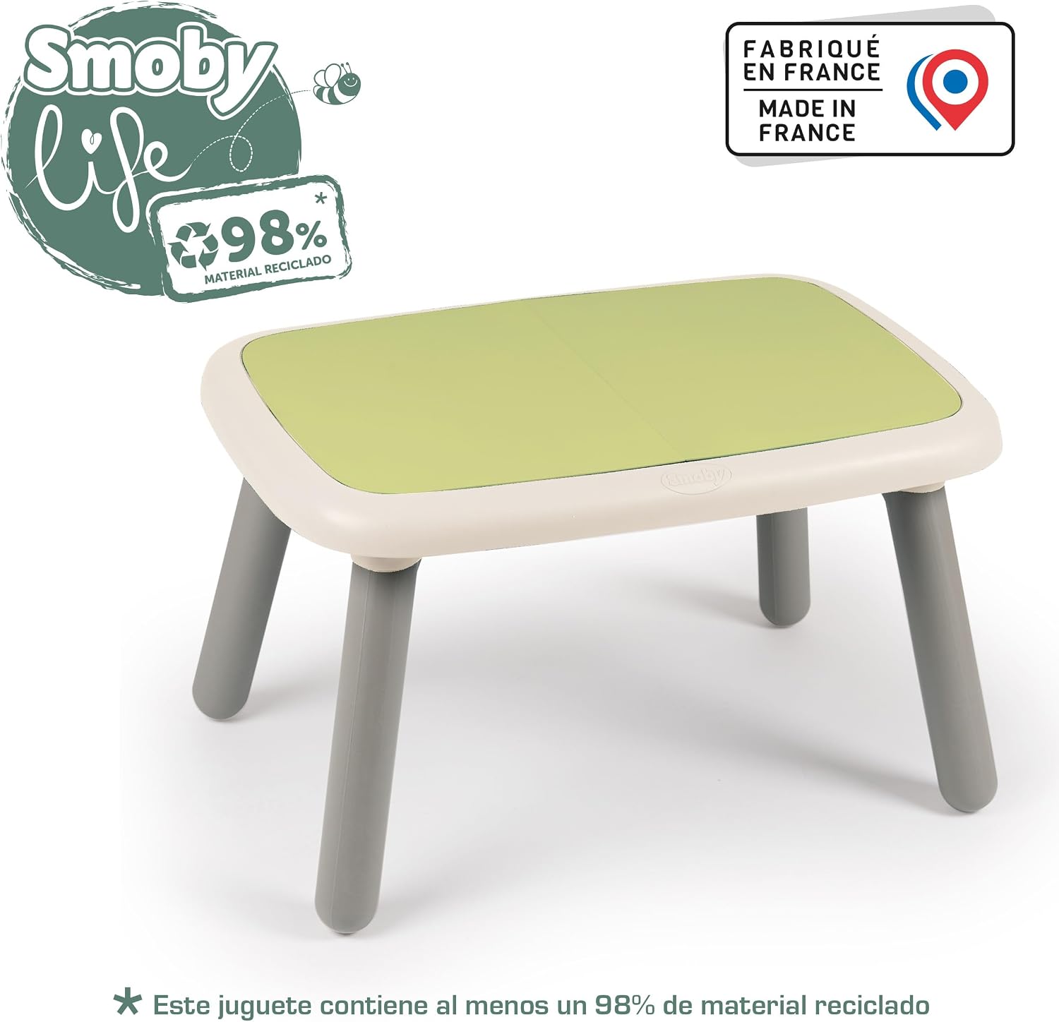 Smoby Life Kid Table for Indoor and Outdoor Use Anti-UV Treated Recycled Material from 18 Months Made in France
