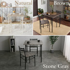 Iris Plaza AS-V70 3-Piece Dining Set, Brown