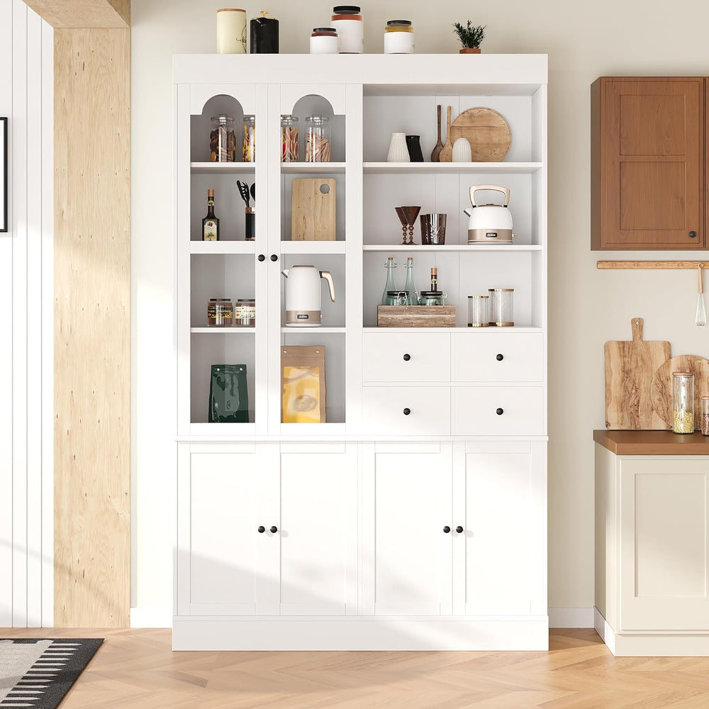 47.2x15.7x75 Inches Tall Kitchen Pantry Cabinet, Freestanding Sideboard Buffe...