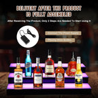 FAHKNS 3 Tiers 16 Inch APP & RF Remote Control LED Lighted Liquor Bottle Display, LED Liquor Shelves, Liquor Bottle Accessories Shelf for Home Bar, 16 Static Colors 4 Dynamic Mode