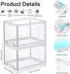DILIBRA 2 Packs Plastic Stackable Storage Organizer Bins with Pull Out Drawer, Large Clear Acrylic Storage Drawers Container Boxes for Fridge Pantry Shelf Clost Refrigerator Organization and Storage