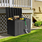 TARKARI 45 Gallon Lockable Resin Deck Box, Waterproof & UV-Resistant Outdoor Storage Box for Outdoor Cushion Storage, Garden Tools & Pool Accessories Storage, Black