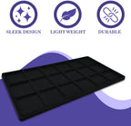 Novel Box 5 Pack 18-Slot Black Liner Jewelry Storage Tray Inserts 14.75x8.25x1 Inches - Jewelry Organizer Pad for Drawers & Store Displays - Jewelry Display Pads for Rings Earrings & Pendants