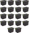 Sterilite 18-Pack Storage Bins with Lids, Heavy Duty Totes, Tuff1, 18 Gallon, Flat Gray