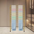 10 Tier Metal Scarf Display Stand with Moving Wheels, Freestanding Scarf Holder Organizer, Commercial Scarf Rack for Clothing Retail Store, Home