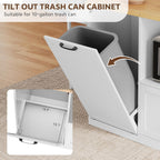 Kitchen Island with Seating, 67" Large Island Table with Trash | Bin for Dining Room, Kitchen Island on Wheels with Power Outlet & Open Shelves, Storage with Small Fridge Organization, White