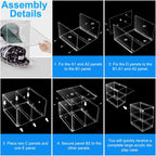Acrylic Hat Organizer for Baseball Caps, Stackable Clear Sliding Tray & Door Panel Hat Holder Box , Large Cap Holder Organizer with Sliding Tray, Hat Racks Can Hold 30 Caps 16.6" H x 10.7" W x 15.8" D