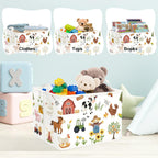 Clastyle Farm Animals Baby Laundry Hamper Leaf Kid Storage Basket Boy Girl Gift Toy Box Collapsible Clothes Organizer Nursery Bin for Bedroom,Sunflowers,40 * 30 * 30 cm