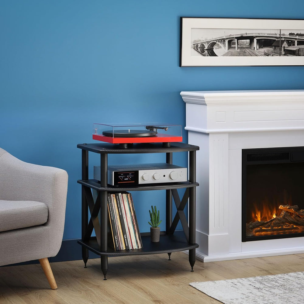 Pangea Audio Vulcan TT Turntable Stand with Vinyl Record Storage (Espresso)
