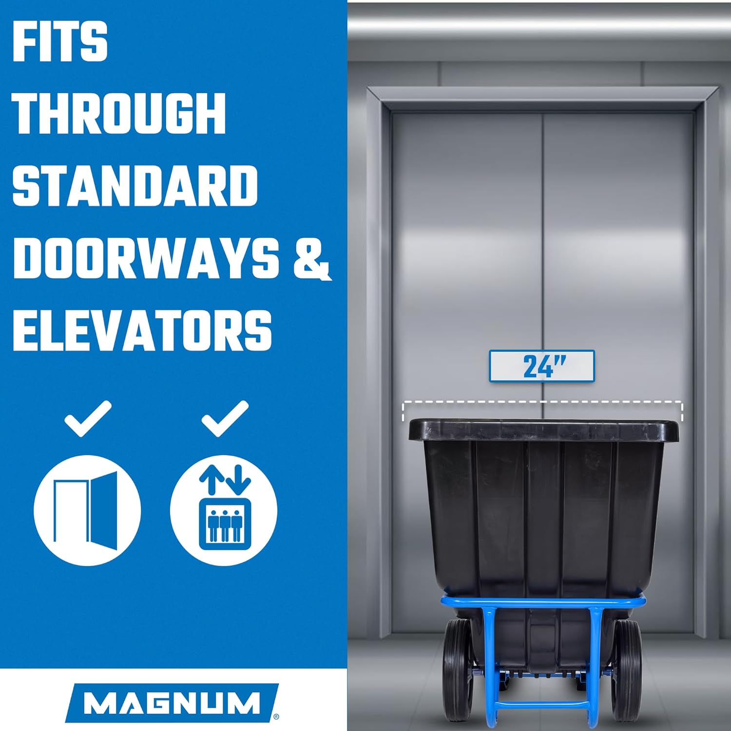 Tilt Truck, 1/2 Cu. Yd. Capacity Dump Cart with Heavy Duty 12” Wheels & 5” Casters & Forklift-able Frame for Jobsites, 850 lbs, Trash Cart with Wheels DUC12T-F-02PK (2-Pack)