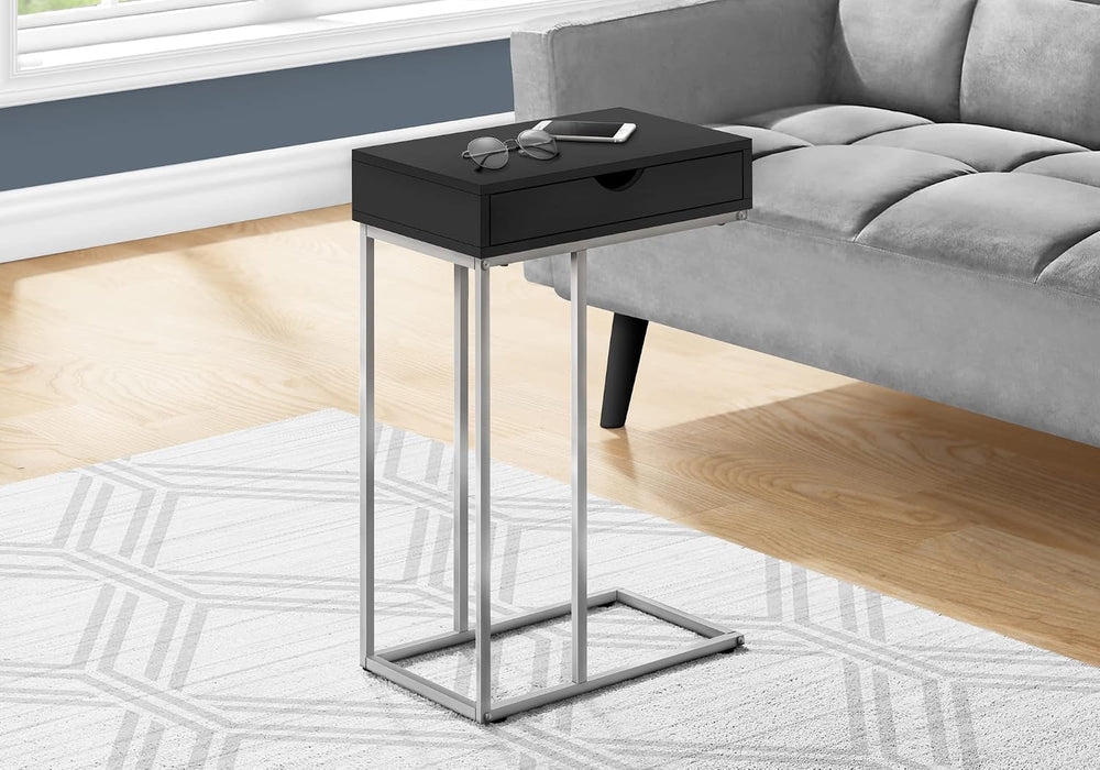 Accent Table, C-Shaped, End, Side, Snack, Storage Drawer, Living Room, Bedroo...