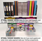 Ultimate Office TierDrop Desktop Organizer Document, Forms, Mail, and Classroom Sorter. 12 Letter Size Compartments with Optional Add-On Tiers for Easy Expansion - Gray w/Black