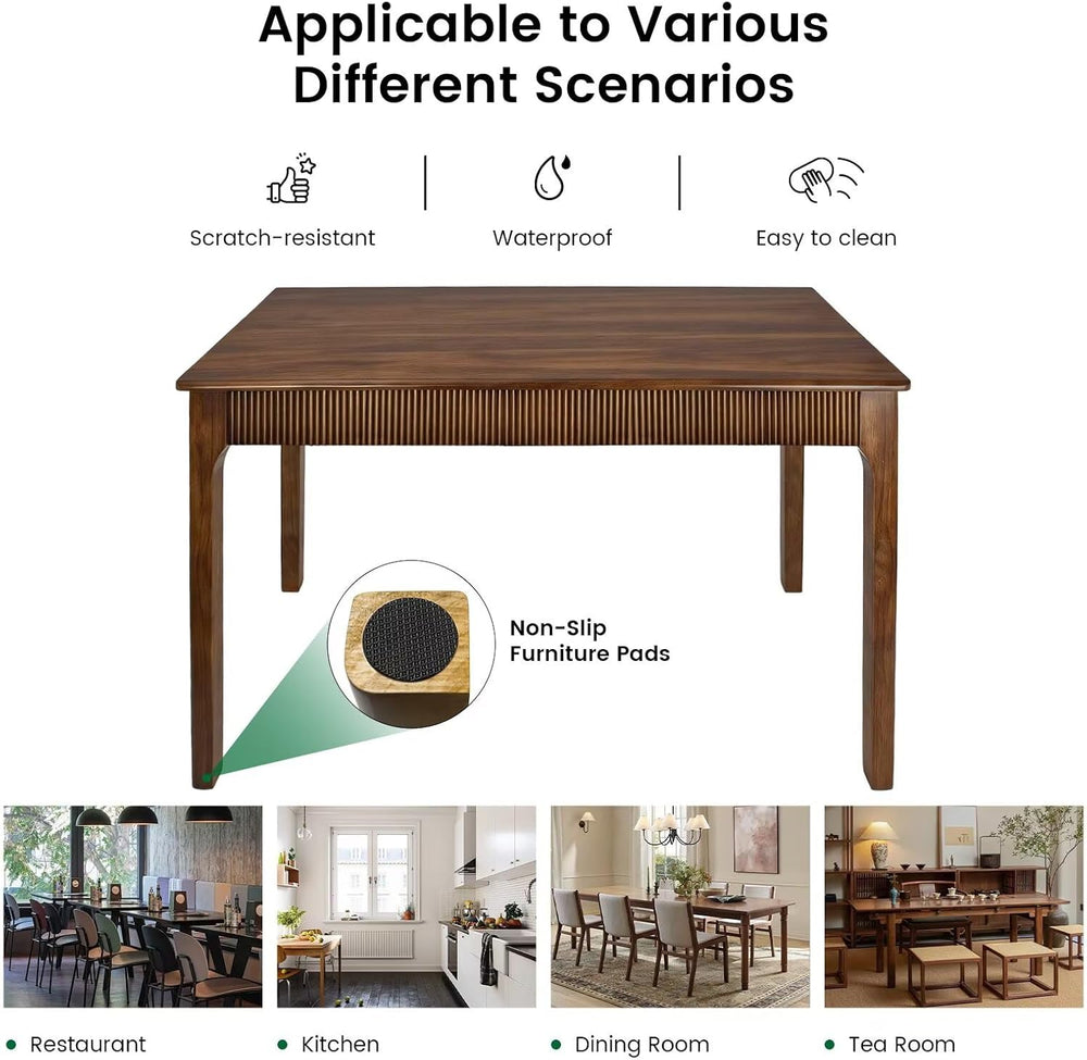 31.5" Solid Wood Dining Room Table for 2,Modern Farmhouse Rectangular Ki...