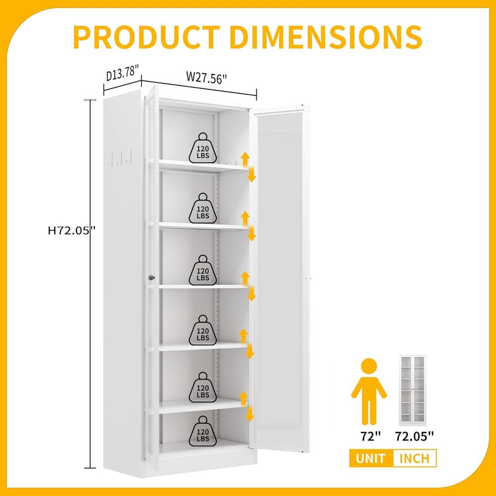 Kitchen Pantry Cabinet, 72" Tall Pantry Storage Cabinet with Adjustable ...