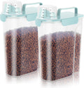 5-7LBS Dog Cat Storage Container Portable with Upgraded Large Spout and Cup, Plastic Pet Food Dispenser for Small Animal Kibble, Bird Seed, Oatmeal, Rice, Flour, Brown Sugart-2 Pack Sky Blue