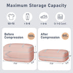 DIMJ Large Comforter Storage Bag with Handls, 100L Washable Blanket Storage, Compression Packing Totes Moving Bags With Zipper, Space Saving Containers For Pillow, Clothes, Bedding, 2 PCS