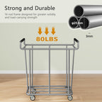 Large laundry hamper with Wheels, 2 Bag 360L Big Rolling Laundry Basket Sorter Cart, Extra Large Laundry Clothes Hamper, Heavy Duty Laundry Basket Organizer for Laundry Room,Bathroom
