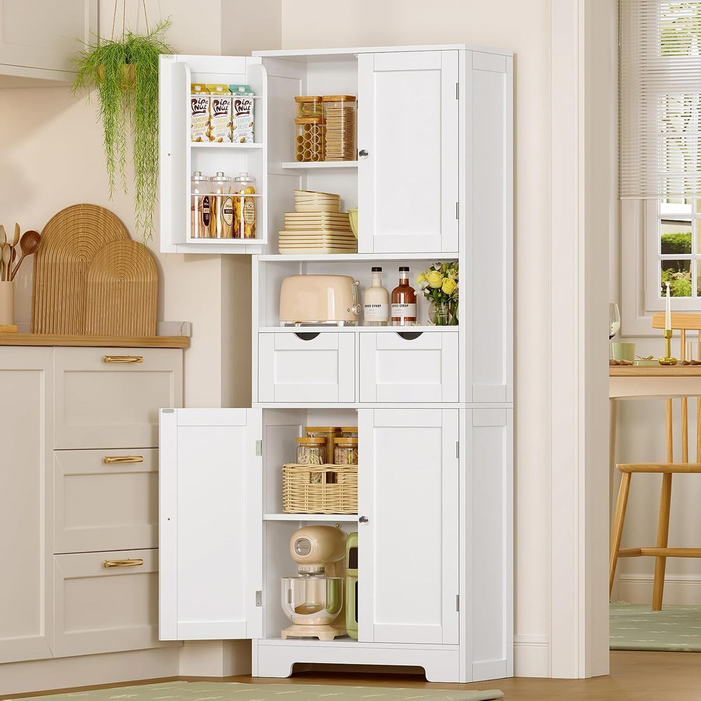 TEENFON Kitchen Pantry Cabinet with Adjustable Shelf, Tall Storage Cabinet wi...