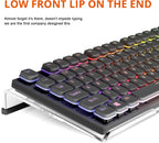 Richboom Computer Keyboard Stand Tilt PC Keyboard Stand Riser for Easy Ergonomic Typing, Acrylic Keyboard Tray Holder for Office Desk, Home, School, with Silicone Anti-Slip Case, Clear