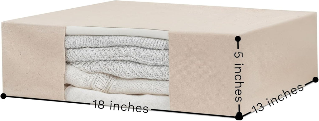 Clothes Storage Bags - 100% Cotton Canvas Sweater Storage Bags with Zipper - Reusable, Washable, Breathable, and Moth Proof Garment Bags - Convenient and Easy to Carry and Organize (2 Bags)
