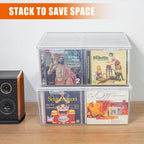 CD Storage Box, Stackable Clear Plastic CD Organizer