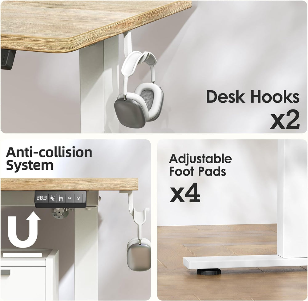 TIQLAB Electric Adjustable Sewing Table, 63"x24" Workbench Adjustab...