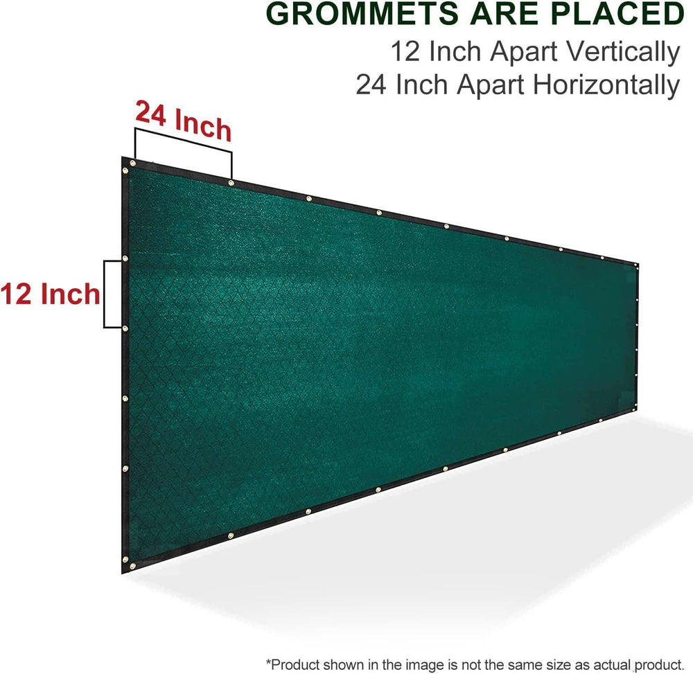 8' x 50' Green Privacy Screen Fence Cover Heavy Duty Fencing Mesh wit...