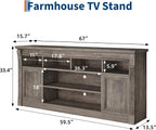 GAOMON TV Stand for TVs Up to 75 Inches, Grey | Entertainment Center, Farmhouse Media TV Console Table, Open Storage Shelves, Cabinets, for Living Room, Bedroom