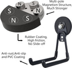 MUTUACTOR Large Garage Hooks,2PCS Storage Magnetic Hooks Heavy Duty,Anti-Slide Garage Hanger Magnetic Mounting,Garage Organization for Power Drill,Garden Tools,Hose,Tool Chest,Steel Pegboard,Workshop