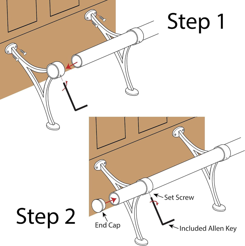 OUTWATER 2" Diameter x 20' Bar Foot Rail Kit - Complete Undercounter...