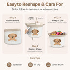 Golden Retriever and Lab Dog Toy Basket, Cotton Rope Storage Bin, 15x11 in | Pet Toy Storage, Blanket and Leash Organizer, Soft Felt Puppy Patch, Dog Mom Gift, Living Room and Crate Side Bin, Spot Clean
