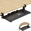 WALI Keyboard Tray Under Desk, Pull-Out Keyboard & Mouse Tray with 45° Adjustable C-Clamp, Ergonomic Platform Computer Drawer for L Shaped & Flat Desk 26.4" x 11.8" (KBT001-B), Black
