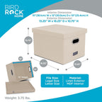 Internet's Best Collapsible File Storage Organizer Box with Lid - Decorative Linen Hanging Filing & Storage Office Box - Letter/Legal - Strong Durable - Toys Blankets Binders - Cream - 1 Pack