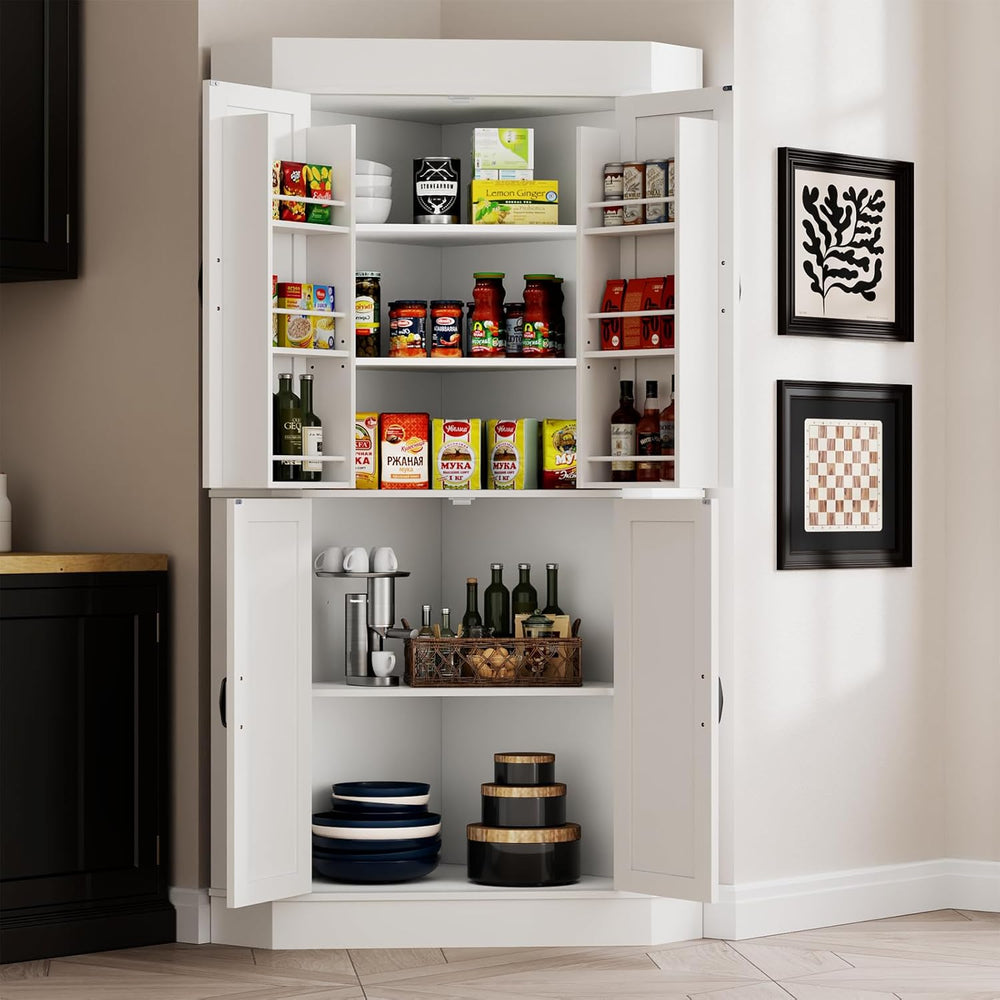 Gyfimoie Corner Cabinet,Kitchen Pantry Storage Cabinet,Freestanding Buffet Hu...