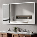 60"x32" Medicine Cabinet Mirror, LED Lighted Medicine Cabinet with Electrical Outlet＆USB, Anti-Fog, 3 Colors Temperature Stepless Dimmable, Aluminum Cabinet for Storage and Mordern Decor