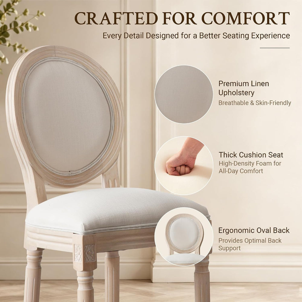 French Country Bar Stools Set of 2, 26" Counter Height Barstools