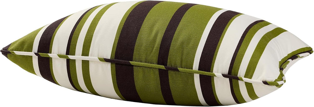 13 x 20 Inch Outdoor Water Resistant Throw Pillow Pack of 2 - Green Striped