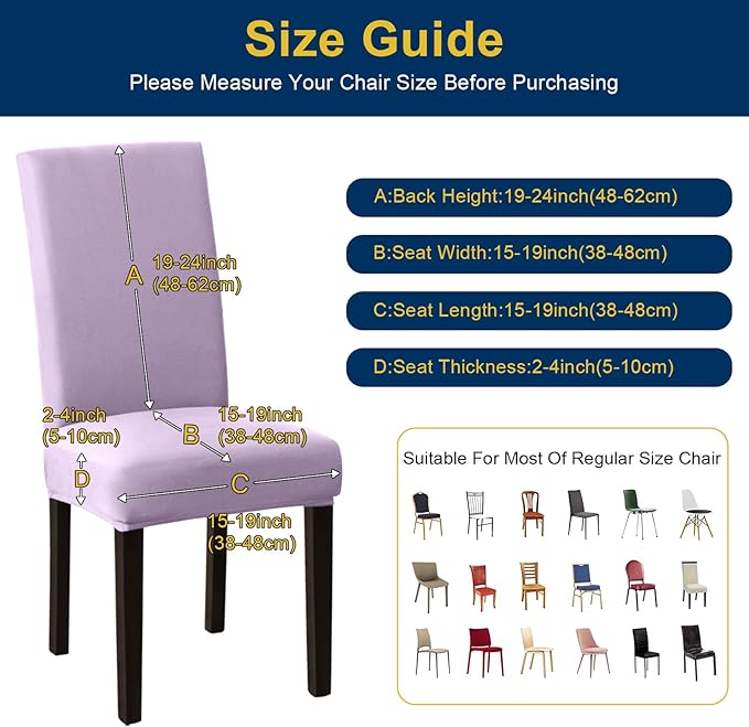 Chair Covers, Stretch Kitchen Chair Covers/Dining Room Chair Covers Set of 8, Removable Washable Dining Chair Slipcovers for Home, Hotel, Banquet