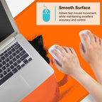 Large Cute Black Cat Mouse Pad, Extended Desk Mat with Non-Slip Base – 35.43 x 15.75 in – Cartoon Kittens in Orange Cup Design, Stitched Edges, Waterproof Gaming Keyboard Pad for Office & Home