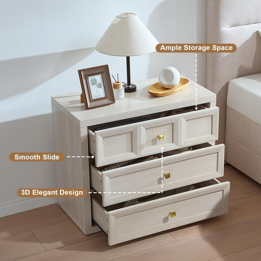 Night Stand Large W/Charging Station, 30.7" W Oversized Nightstands Tall...