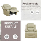 Power Recliner Chair, Leather Recliners with Home Theater Seating, Oversized Single Electric Recliner Sofa Breathable Living Room Chairs for Adults Reading Gaming, Khaki